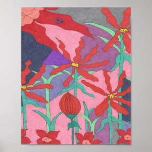 Summer Gardens at Night Poster