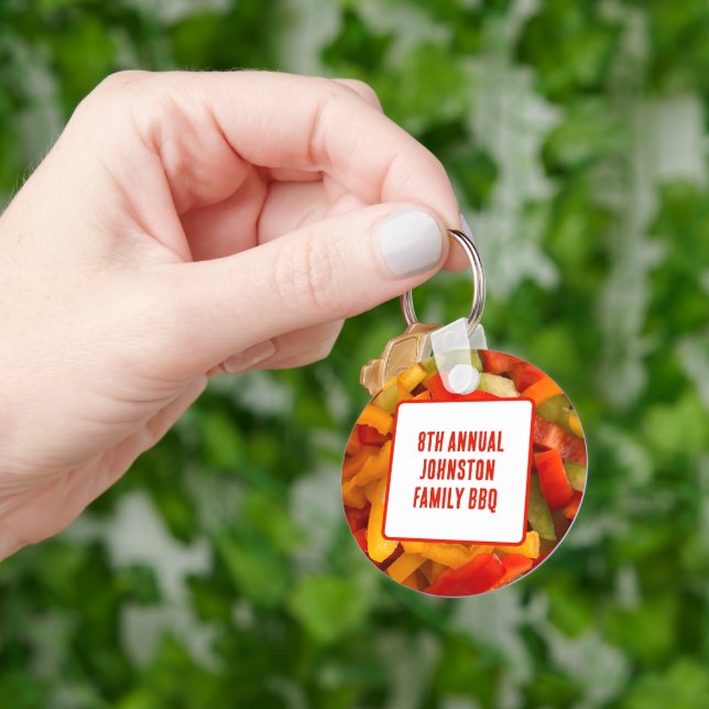 Summer Gathering Food Photo Family Reunion BBQ Keychain (Hand)