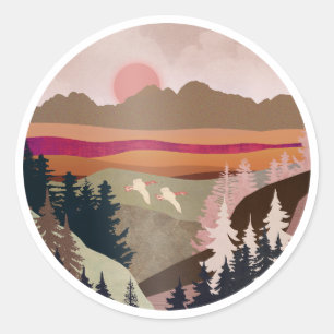 Summer Geese Classic Round Sticker