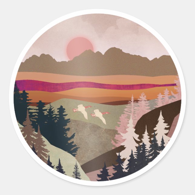 Summer Geese Classic Round Sticker (Front)