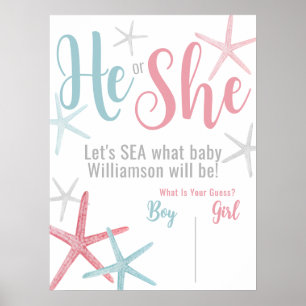 Summer Gender Reveal Party Vote Sign