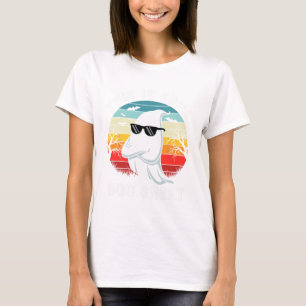 Summer Ghost Watercolor Cute Ghost With Flamingo F T-Shirt