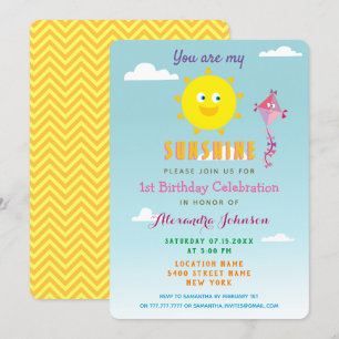 Summer Girl 1st Birthday Invitation