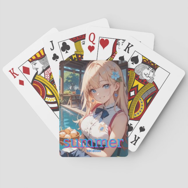 summer Girl Playing Cards (Back)