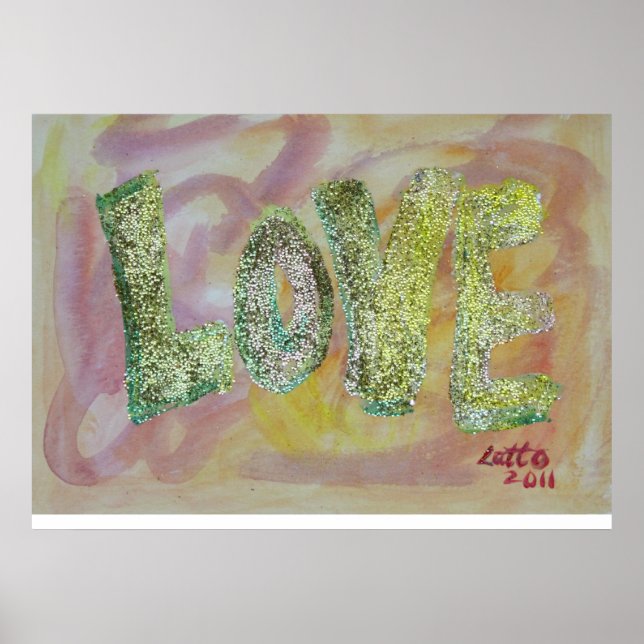 Summer Glow Love Art Word Painting Poster Print (Front)