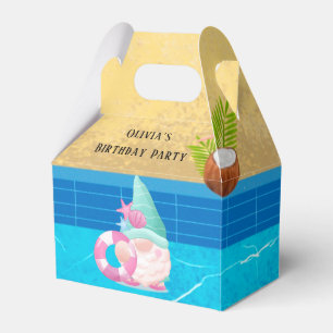 Summer Gnome Pool Birthday Party  Favor Box