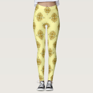 Summer gold baroque leggings