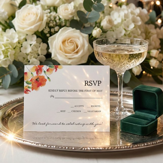Summer Golden Poppy Wedding RSVP Card (Creator Uploaded)