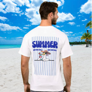 Summer Good Vibes Only Goose Stripe Art T-Shirt