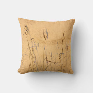 Summer Grasses And Shadows Postcard Poster Acrylic Throw Pillow