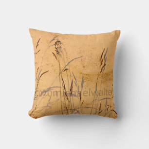 Summer Grasses And Shadows Postcard Poster Acrylic Throw Pillow