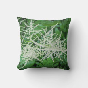 Summer Green and White Plants Outdoor Pillow