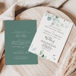 Summer Green Eucalyptus Front & Back Wedding Invitation<br><div class="desc">This summer green eucalyptus front and back wedding invitation is perfect for a simple wedding. The design features beautiful hand-painted watercolor green eucalyptus leaves,  inspiring natural charm.

Save paper by including more details on the back of the invitation instead of on a separate enclosure card.</div>