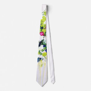Summer Green Floral Print Tie