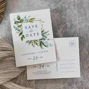 Summer Green Save the Date Carte postale