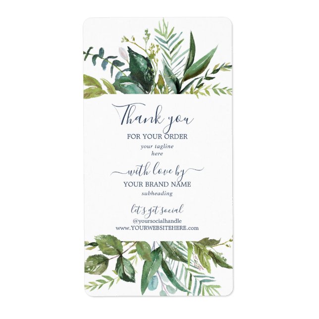 Summer Greenery Business Shipping Labels (Devant)