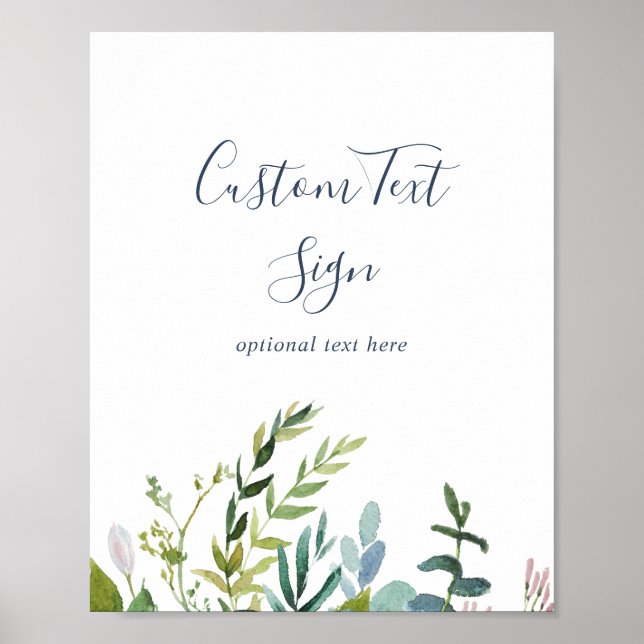 Summer Greenery Custom Text Sign (Front)