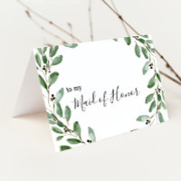 Summer Greenery Eucalyptus Maid of Honour Thank Yo