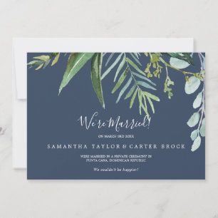 Summer Greenery   Navy Elopement Announcement
