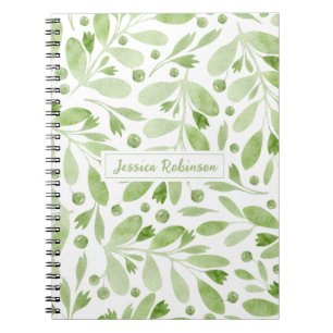Summer Greenery Personalized Spiral Notebook