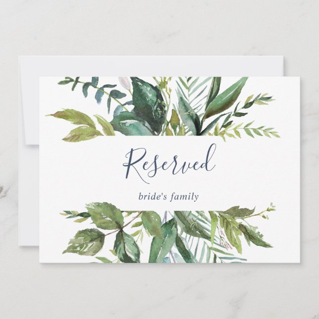 Summer Greenery Reserved Sign (Front)