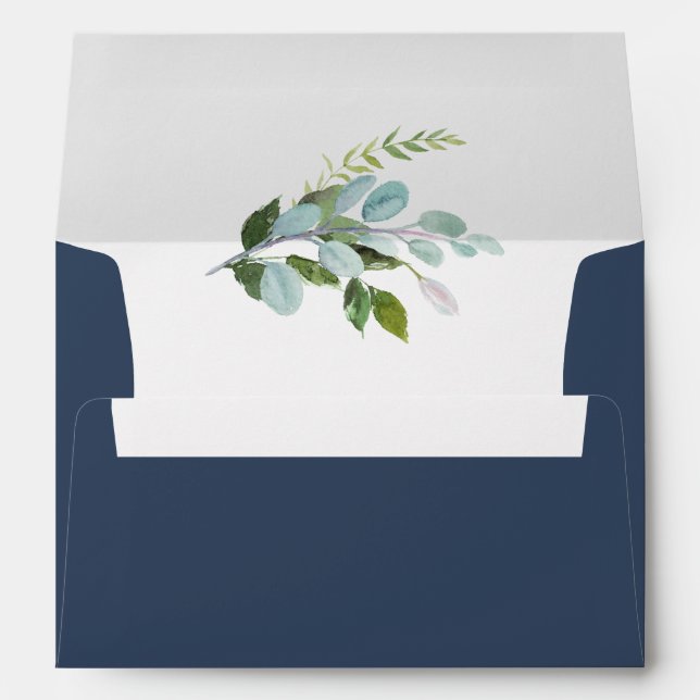 Summer Greenery | Small Bouquet Wedding Invitation Envelope (Back (Bottom))