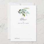 Summer Greenery Wedding Advice Card<br><div class="desc">This summer greenery wedding advice card is perfect for an elegant midsummer wedding and can be used for any event. The botanical design features a lush arrangement of painted watercolor eucalyptus, greenery, and green leaves with subtle sprigs of blush pink blossoms. These advice cards can be used as a guestbook...</div>