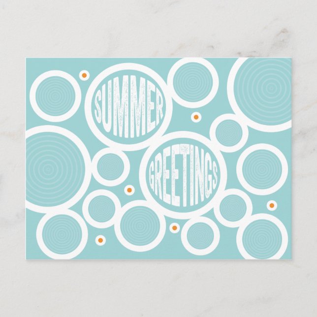 Summer Greetings Circles Postcard (Front)