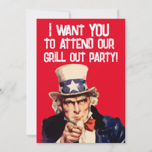 SUMMER GRILL OUT BBQ PARTY ONCLE MÊME INVITATIONS