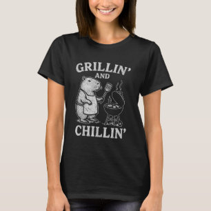 Summer Grilling Chilling Capybara BBQ Cookout T-Shirt