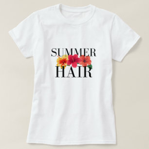 Summer Hair Hawaiian Flower Graphic Tee