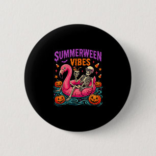 Summer halloween skeleton costume spooky 2 inch round button