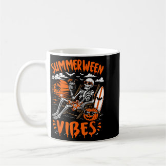 Summer Halloween Vibes Skeleton Relaxing Beach Coffee Mug