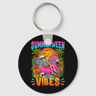Summer Halloween Vibes Summer Skeleton Halloween Keychain