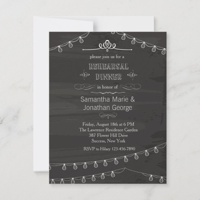 Summer Hanging Lights Invitation (Front)