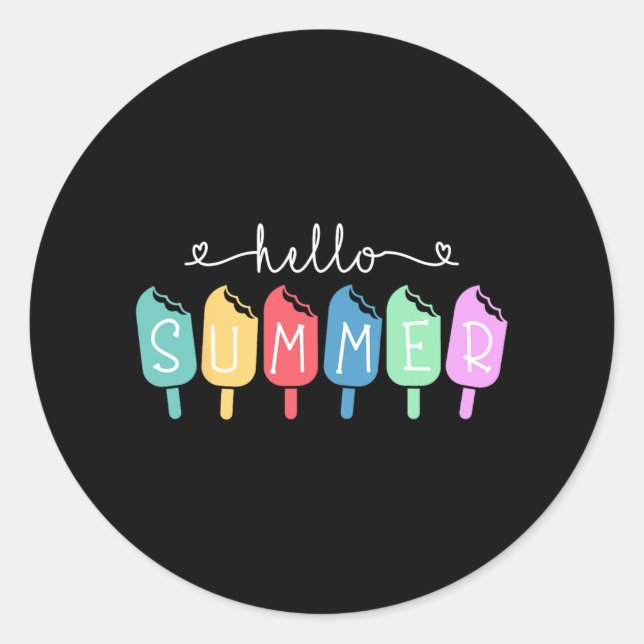 Summer Happy Last Day School Teacher Student  Classic Round Sticker (Front)