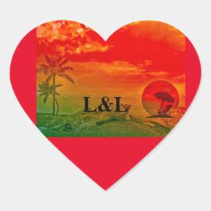 Summer  heart sticker