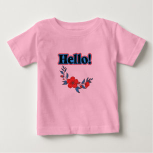 Summer  Hello Baby T-Shirt  With Flower