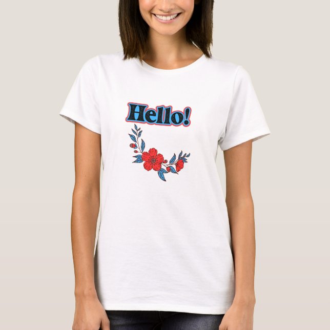 Summer Hello Women's  Flower T-Shirt (Front)