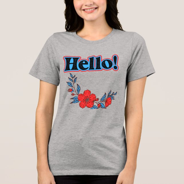 Summer Hello Women's  Flower Tri-Blend Shirt (Front)
