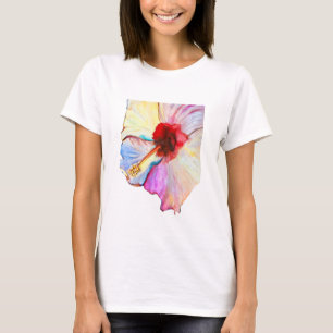 Summer hibiscus watercolor art T-Shirt