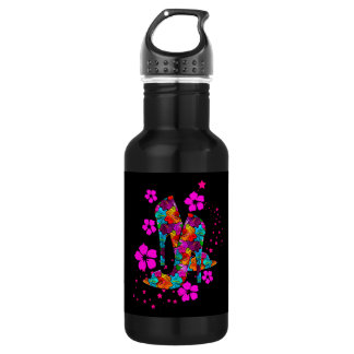 Summer High Heel Shoes Hot Pink Flowers 532 Ml Water Bottle