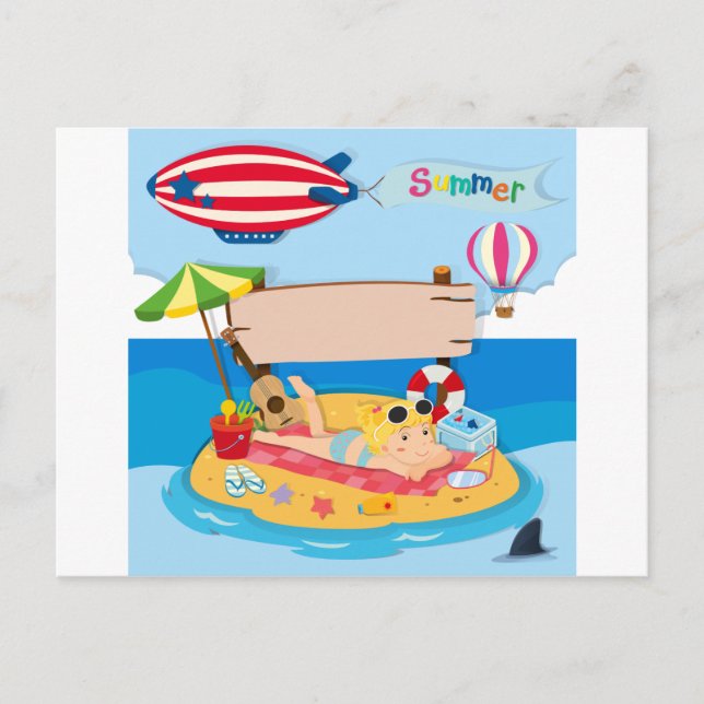 Summer holiday on the beach postcard (Front)
