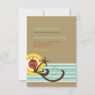 Summer Holiday Palms Beach Wedding Reception Card