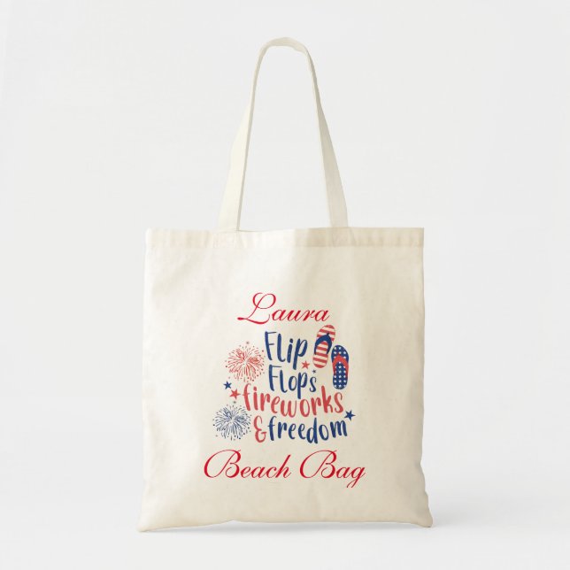 Summer Holidays Flip Flop Beach Bags (Front)