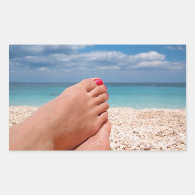 Summer holidays rectangular sticker (Front)