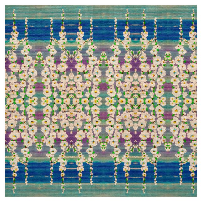 Summer Hollyhocks Fabric (Swatch)