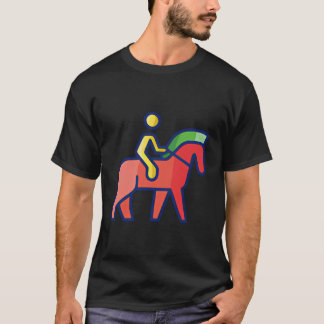 Summer Horseback Riding Icons Minimal Simple Graph T-Shirt