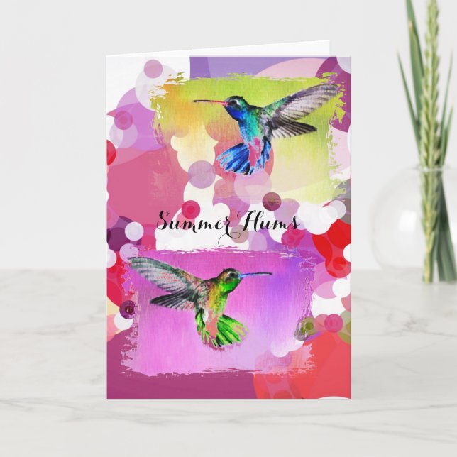 Summer Hums Blank Greeting Card (Front)