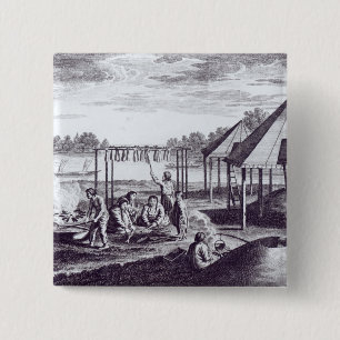 Summer Huts 2 Inch Square Button